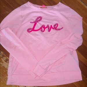 Lilly Pulitzer Pink Long Sleeve Tee with Love Design
